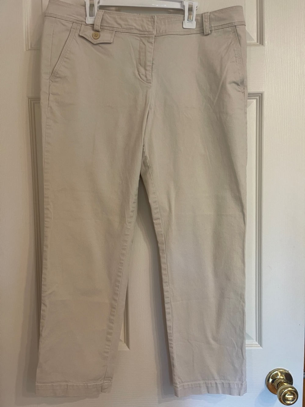 Talbots Women's Cropped Chino in Light Beige